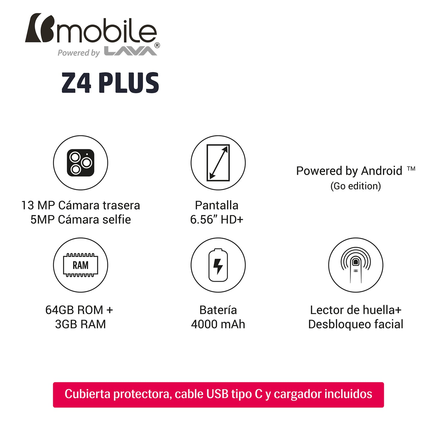 Bmobile Lava z4 Plus + Chip