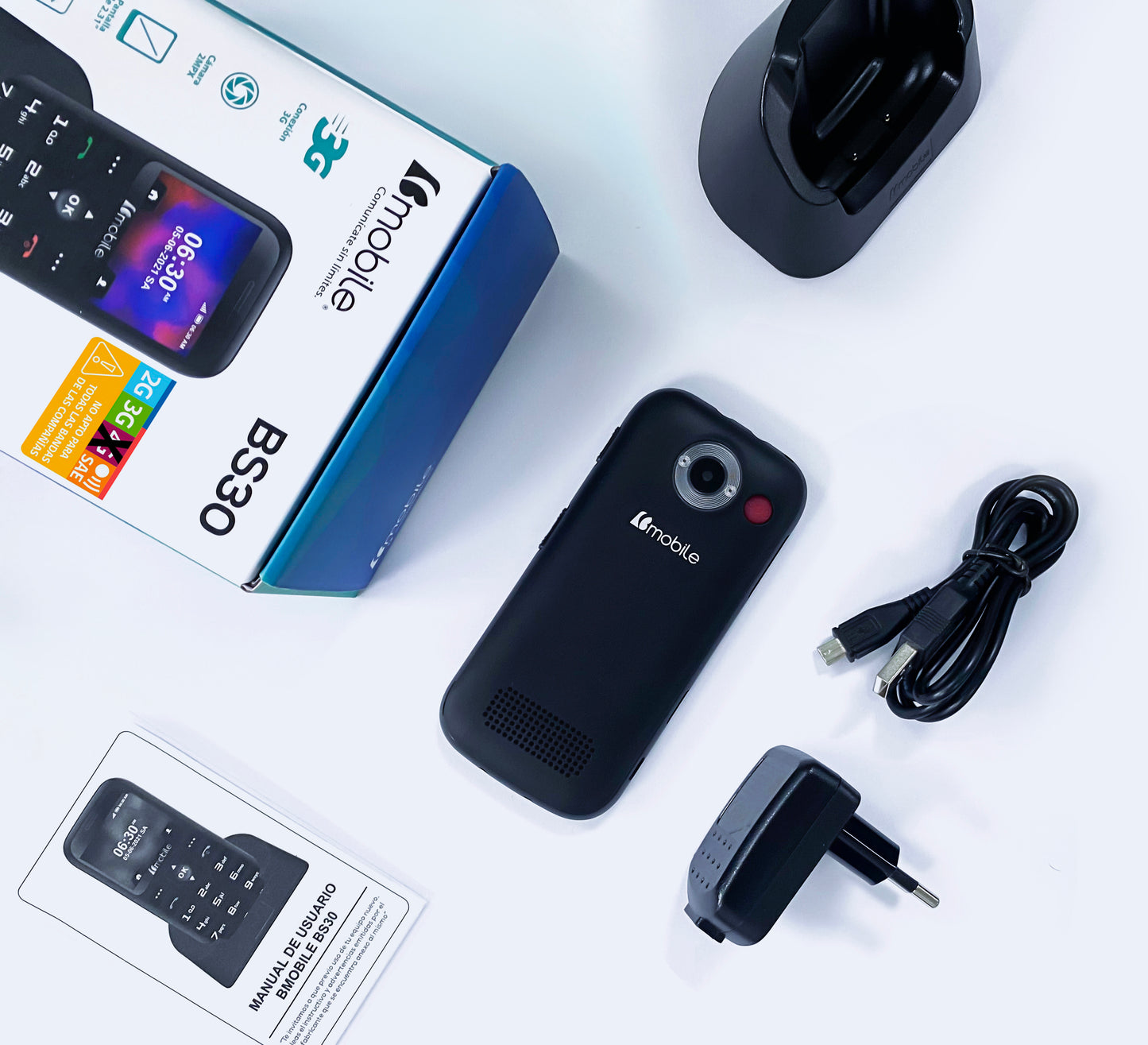 Celular senior adulto mayor Bmobile BS30 + Chip